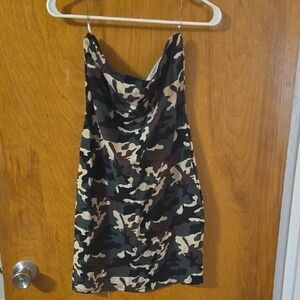Camouflage Strapless Dress Size Large: A